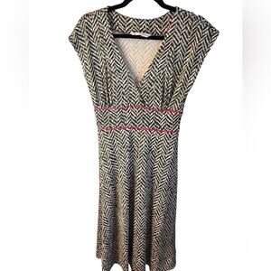 Diane Von Furstenberg Pink and Green Printed Midi Dress XS